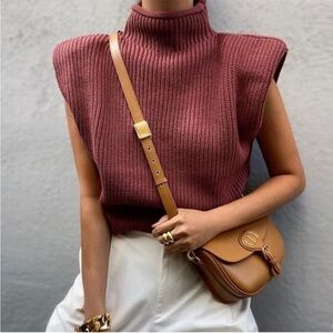 Zara Shoulder Pad Sleeveless Sweater